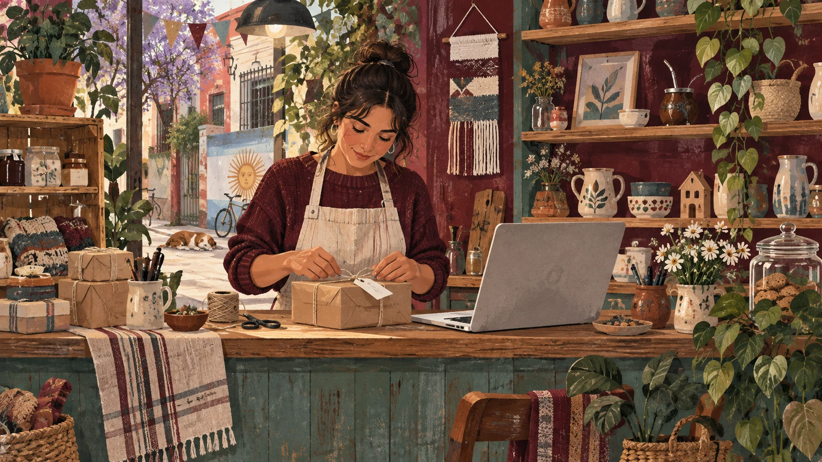 Ilustración editorial generada con IA sobre un emprendimiento local.