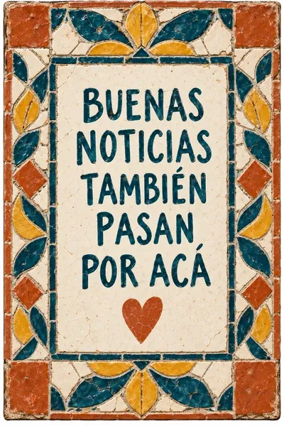 Cartel ilustrado: Buenas noticias también pasan por acá